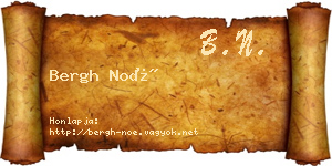 Bergh Noé névjegykártya